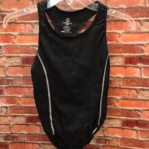 LANDS END Girls sz 8 black swim suit